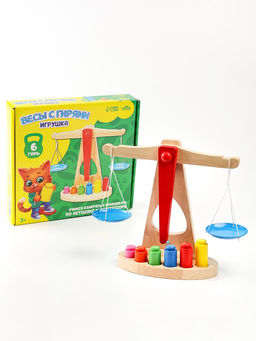 Игровой деревянный набор «Весы с гирями»