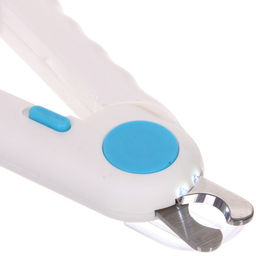 Когтерез инновационный для животных с LED подсветкой, пилкой и отсеком для ногтей "ПРЕМИУМ", прорезиненная ручка, цвет белый, 22*3*15см (фабр коробка)