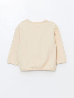 Bisiklet Yaka Nak??l? Erkek Bebek Sweatshirt ve E?ofman Alt 2li Tak?m