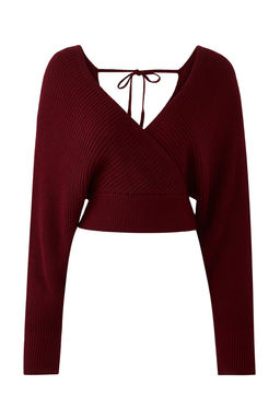 Bordo Kruvaze Triko Kazak TWOAW21KZ1277 - Trendyolmilla фото 6