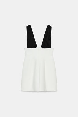 VESTIDO MINI COMBINADO / Blanco / Negro - Zara фото 12