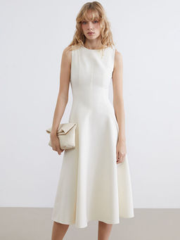 Bisiklet Yaka Peplum Elbise