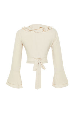 Bej Onu Baglamal? Crop Dokuma Bluz TWOSS24BZ00234 - Trendyolmilla фото 9