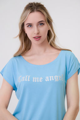 Футболка женская из вискозы Лирика бледно-голубой Call me angel - Амадэль фото 6