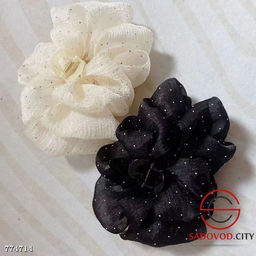 Крабик бант пышный для волос со стразами