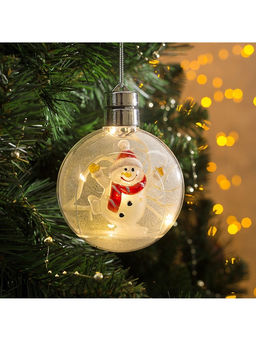 Ёлочный шар Снеговик, 5 LED, от батареек, свечение тёплое белое - Luazon lighting фото 10