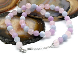 Бусы из камня кальцита граненые 10мм цв.берилл, 47см