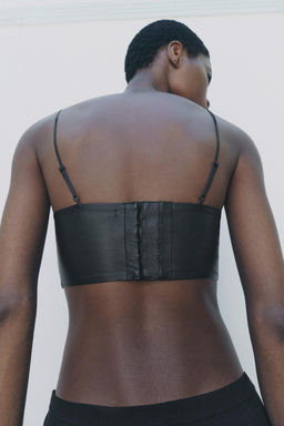 LEATHER TIE TOP - Zara фото 3