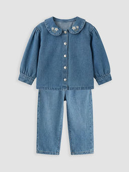 Nak??l? K?z Bebek Jean G?mlek ve Jean Pantolon