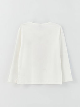 Bisiklet Yaka Bask?l? Uzun Kollu K?z ?ocuk Ti??rt - Waikiki фото 2