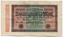 20000 марок 1923 года Германия