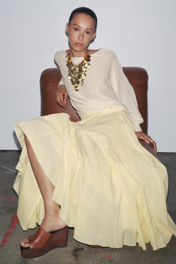 ZW COLLECTION FLARED MIDI SKIRT - Zara фото 5