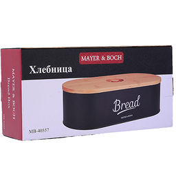 40557 Хлебница с крышкой 44х21х12см металл/бамбук MB (х4) - Mayer&boch фото 5