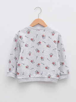 Bisiklet Yaka Uzun Kollu Minnie Mouse Bask?l? K?z Bebek Sweatshirt - Waikiki фото 2