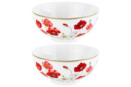 Набор 2 салатников - 15*15*7 см 700 мл Маки NEW BONE CHINA - Elan gallery фото 5