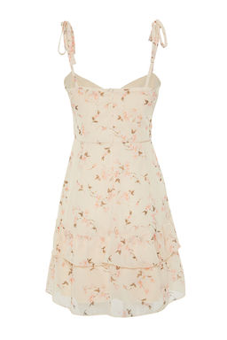 Pudra Cicekli A-line Sifon Astarl? Mini Dokuma Elbise TWOSS24EL00791 - Trendyolmilla фото 8