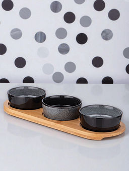 Набор 3 соусника Lefard Graphite 60 мл 26×9,2×3,5 см на деревянной подставке  фото 8