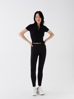 Kad?n Beli Lastikli D?z Tayt