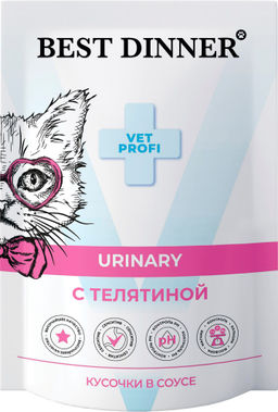 Паучи для кошек Urinary кусочки в соусе с Телятиной 7424