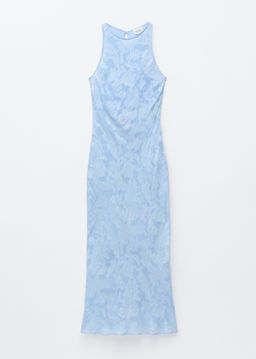 Vestido midi de seda y viscosa