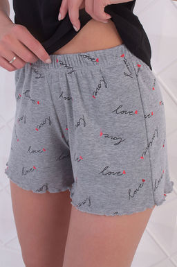 Арт. 9144 Пижама с шортами 44-52 (5 шт) Цвет:верх-черный,низ-серый