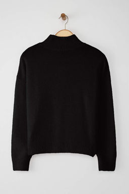 Wardrobe Essentials Siyah Alpaka Yun Kar?s?ml? Premium Iplik Genis Kal?p Triko Kazak|TWOAW26KZ00079