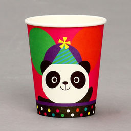 Стакан бумажный Панда с шариками, в наборе 6 шт. - Страна карнавалия фото 2
