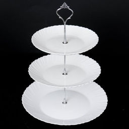 Ваза для фруктов 3-х ярусная белая / DPG-3/LHP75/85/105 (White) /уп12/ - ГалеонТрейд фото 2