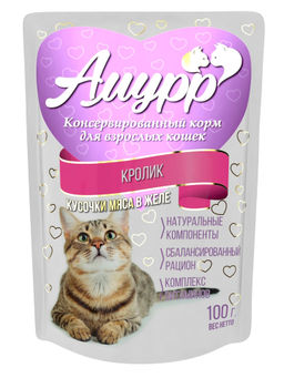 Амурр пауч 100 г. д\кош. Кролик в желе 4610003549923  фото 2