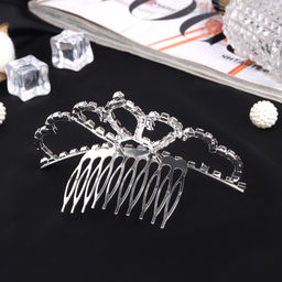 Диадема для волос «Медея», величие, 9.5×4 см, серебро