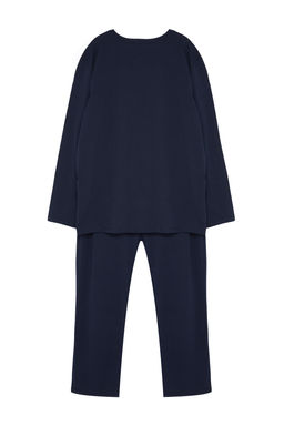 TRENDYOL MAN Lacivert Regular Fit Bask?l? Orme Buyuk Beden Pijama Tak?m? TMNAW24AI00000 - Trendyolmilla фото 8