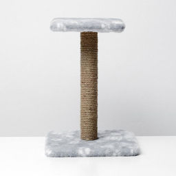 Когтеточка Полка с подставкой, 30 х 30 х 40 см, джут, серая с лапками - Пижон фото 2