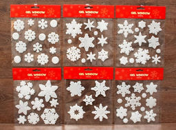 Наклейка объемная силикон. 20*20см "Снежинки" (6188-4) 6 видов в ассорт.