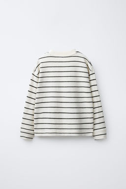 STRIPED T-SHIRT WITH LABEL - Zara фото 2