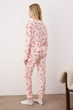 Trendyolmilla Lacivert %100 Pamuklu Y?lbas? Temal? Orme Pijama Tak?m? THMAW21PT0771  фото 41