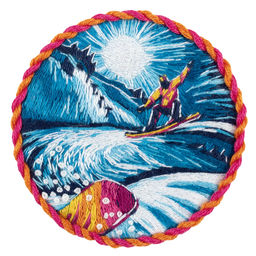 Набор для вышивания PANNA Живая картина JK-2337 Брошь. Сноуборд 5.5 х 5.5 см