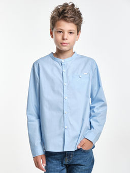 Рубашка голубая для школы 22-1594 голубой - Mini maxi фото 2