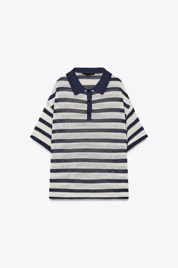 STRIPED KNIT POLO SHIRT - Zara фото 6