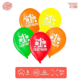 Цена за 2 шт. Воздушные шары латексные 12" «С 1 сентября», 5 шт., МИКС