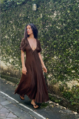 CHIFFON GODET MIDI DRESS - Zara фото 15