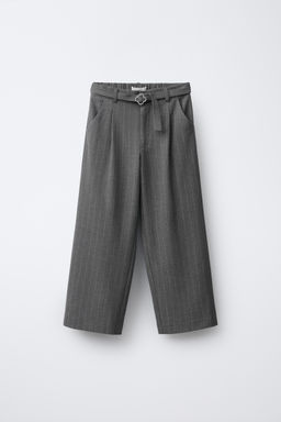 PINSTRIPE TROUSERS WITH BELT