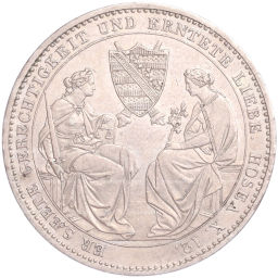 1 талер 1854 года Саксония Смерть Короля Фридриха Августа II