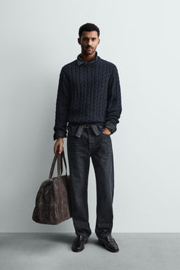 CABLE-KNIT TEXTURED JUMPER