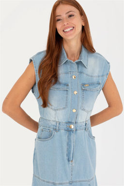 U. S. Polo Assn Женское синее джинсовое платье - U.s. polo assn фото 11