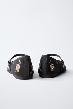 EMBROIDERED FLORAL BALLET FLATS - Zara фото 6