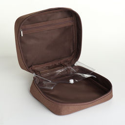 Косметичка - органайзер дорожная на молнии, с карманом, коричневая - Simaland фото 3