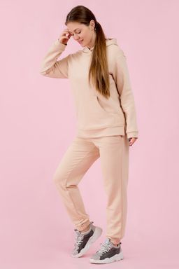 Брюки трикотажные хлопковые бежевые - Odis фото 4