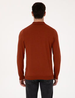 Karamel Slim Fit Y_n Kar___ml_ Polo Yaka Triko Kazak