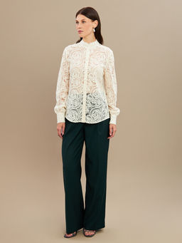 Блузка из кружевной ткани OD-977-1 молочный