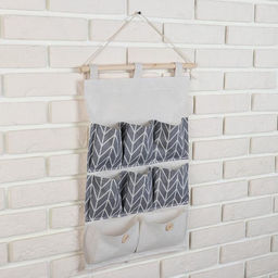 Органайзер подвесной с карманами Доляна «Зигзаг», 8 отделений, 35×53 см, серый